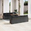 vidaXL Garden Sofa Set with Cushion 7 pcs Black