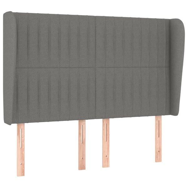 vidaXL Headboard with Ears Dark Grey 147 cm Fabric