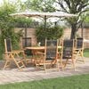 vidaXL Garden Dining Set Folding 7 pcs Black Solid Acacia Wood
