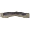 vidaXL 10 Piece Garden Lounge Set with Cushions Grey Poly Rattan