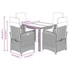 vidaXL 5 Piece Garden Dining Set with Cushions Grey Poly Rattan