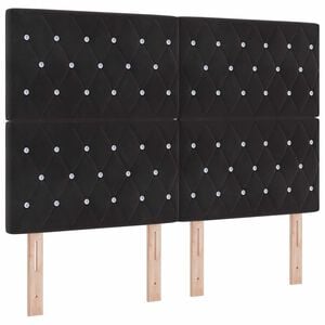 vidaXL Box Spring Bed Black and White 152 x 203 cm Velvet