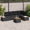 vidaXL Garden Sofa Set with Cushion 6 pcs Black Poly rattan