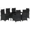 vidaXL Garden Dining Set 7 pcs Black Poly Rattan