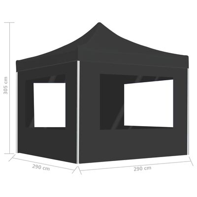 vidaXL Professional Folding Party Tent with Walls Aluminium 3x3 m Anthracite