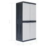 vidaXL Garden Cabinet Black 89 x 54 x 190 cm Plastic