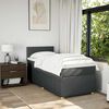 vidaXL Box Spring Bed with Mattress Light Grey King Single Fabric