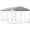 vidaXL Outdoor Dog Kennel with Roof Silver 3x6x2.5 m Galvanised Steel