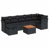 vidaXL 8 Piece Garden Sofa Set with Cushions Black Poly Rattan