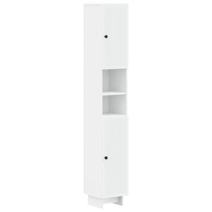 vidaXL Bathroom Cabinet with Open Shelf EDE White 30 x 31 x 190 cm