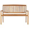 vidaXL 2-Seater Stacking Garden Bench 120 cm Solid Teak Wood