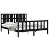vidaXL Bed Frame without Mattress Black King Size Solid Wood Pine