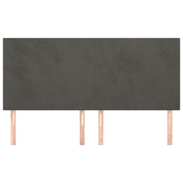 vidaXL Headboard Dark Grey 200x5x118/128 cm Velvet