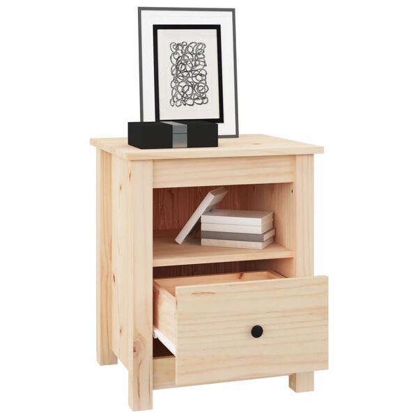 vidaXL Bedside Cabinet 40x35x49 cm Solid Wood Pine
