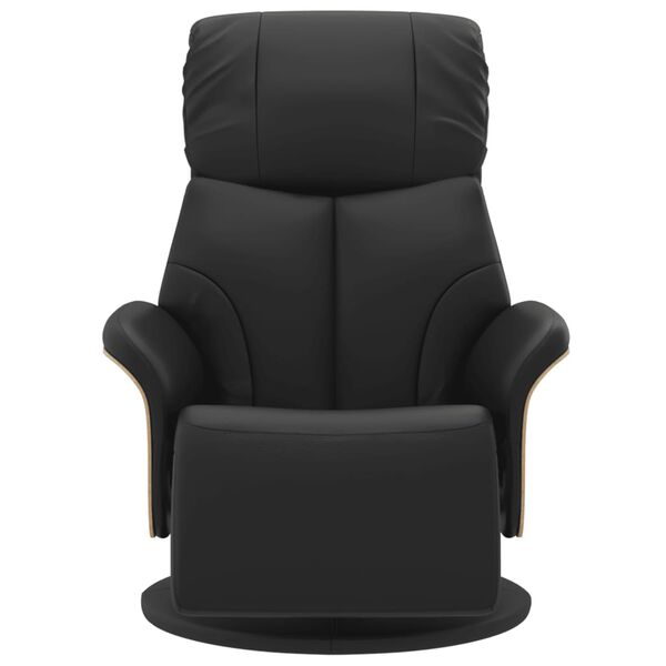 vidaXL Recliner Chair with Footrest Black Faux Leather