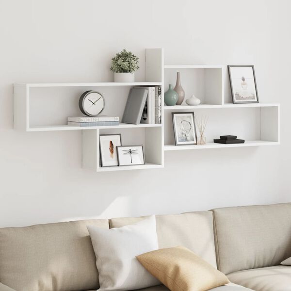 vidaXL Wall Shelf White 167.5x18x68 cm Engineered Wood