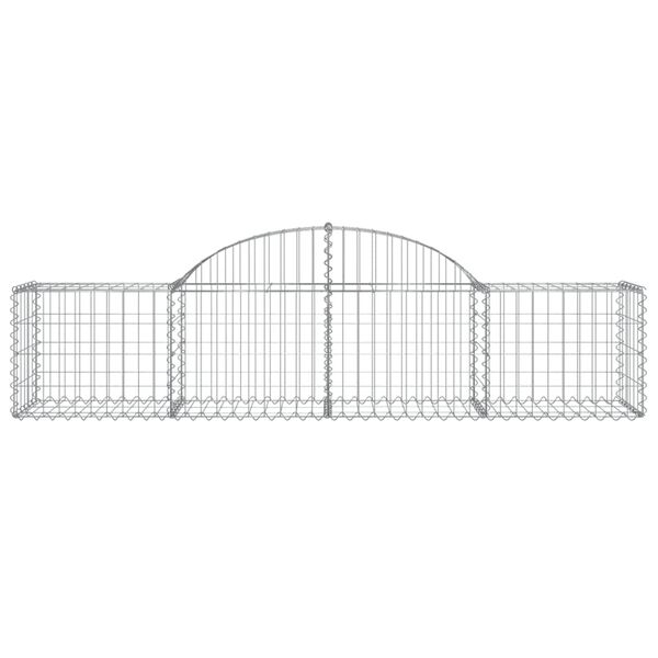 vidaXL Arched Gabion Baskets 15 pcs 200x50x40/60 cm Galvanised Iron