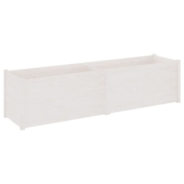 vidaXL Garden Planter White 200x50x50 cm Solid Pinewood