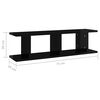 vidaXL Wall Shelves 2 pcs High Gloss Black 75x18x20 cm Engineered Wood