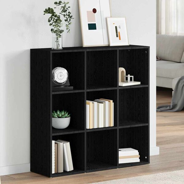 vidaXL Book Cabinet Black 98x29x97.5 cm Engineered Wood