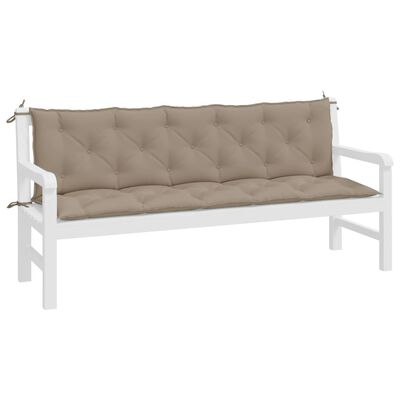 vidaXL Garden Bench Cushions 2pcs Taupe 180x50x7cm Oxford Fabric