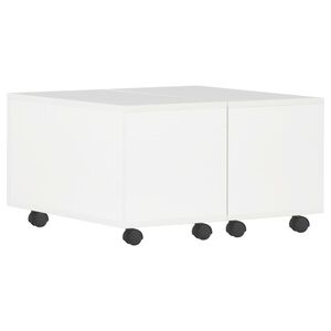 vidaXL Coffee Table | High Gloss White | Engineered Wood | Medium | Extendable