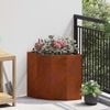 vidaXL Corner Planter Rusty 45 x 45 x 50 cm Weathering steel