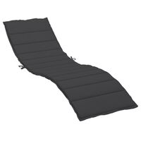 vidaXL Sun Lounger Cushion Black 200x50x3cm Oxford Fabric