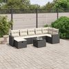 vidaXL 8 Piece Garden Sofa Set with Cushions Black Poly Rattan