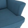 vidaXL Rocking Chair Wingback Blue Velvet and Solid Wood