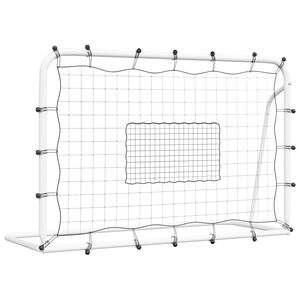 vidaXL Football Net Rebounder White&Black 184x61x123 cm Steel and PE