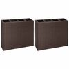 vidaXL Garden Raised Bed with 4 Pots 2 pcs Poly Rattan Brown