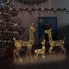 vidaXL Acrylic Reindeer Family Christmas Decoration 300 LED Warm White