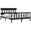 vidaXL Bed Frame without Mattress Black King Size Solid Wood Pine