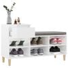 vidaXL Shoe Cabinet High Gloss White 102x36x60 cm Engineered Wood