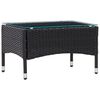 vidaXL 2 Piece Garden Lounge Set with Cushion Poly Rattan Black