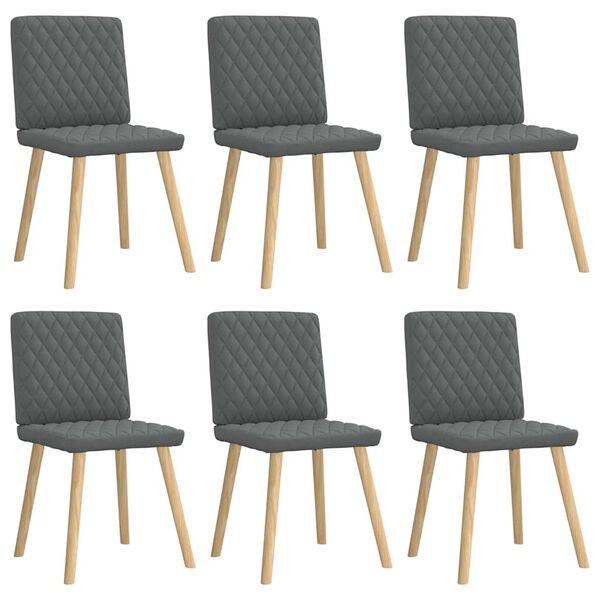 vidaXL Dining Chairs 6 pcs Dark Grey Fabric