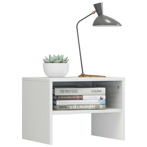 vidaXL Bedside Cabinet High Gloss White 40x30x30 cm Engineered Wood