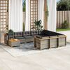 vidaXL 11 Piece Garden Sofa Set with Cushions Grey Poly Rattan