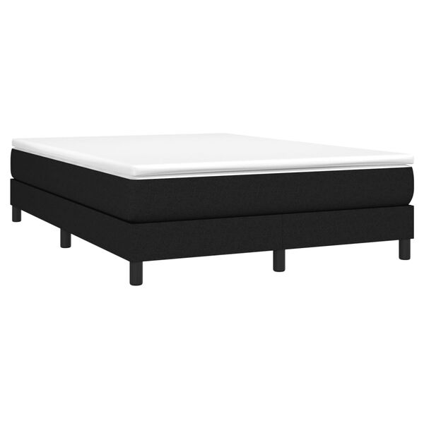 vidaXL Box Spring Bed with Mattress Black 153x203 cm Queen Size Fabric