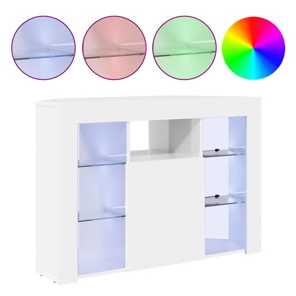 vidaXL Corner LED TV Cabinet Wall-mounted High gloss White 100x40x68cm