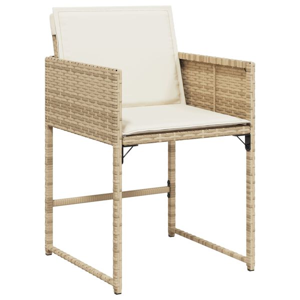 vidaXL Garden Chairs with Cushions 4 pcs Beige Poly Rattan