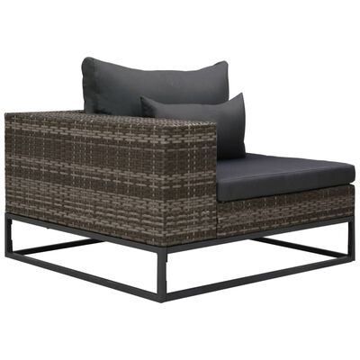 vidaXL 2 Piece Garden Sofa Set with Cushions Poly Rattan Grey