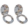 vidaXL Toilet Seats with Lids 2 pcs MDF Pebbles