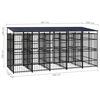 vidaXL Outdoor Dog Kennel with Roof Steel 9.22 m²