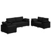 vidaXL Sofa 3 pcs Black 219 x 80 x 82 cm Fabric