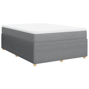 vidaXL Box Spring Bed with Mattress Dark Grey Double Fabric