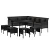 vidaXL 6 Piece Garden Dining Set with Cushions Black Poly Rattan