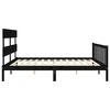 vidaXL Bed Frame without Mattress Black Super King Size Solid Wood Pine