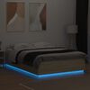 vidaXL Bed Frame with LED without Mattress Sonoma Oak 150x200 cm King Size